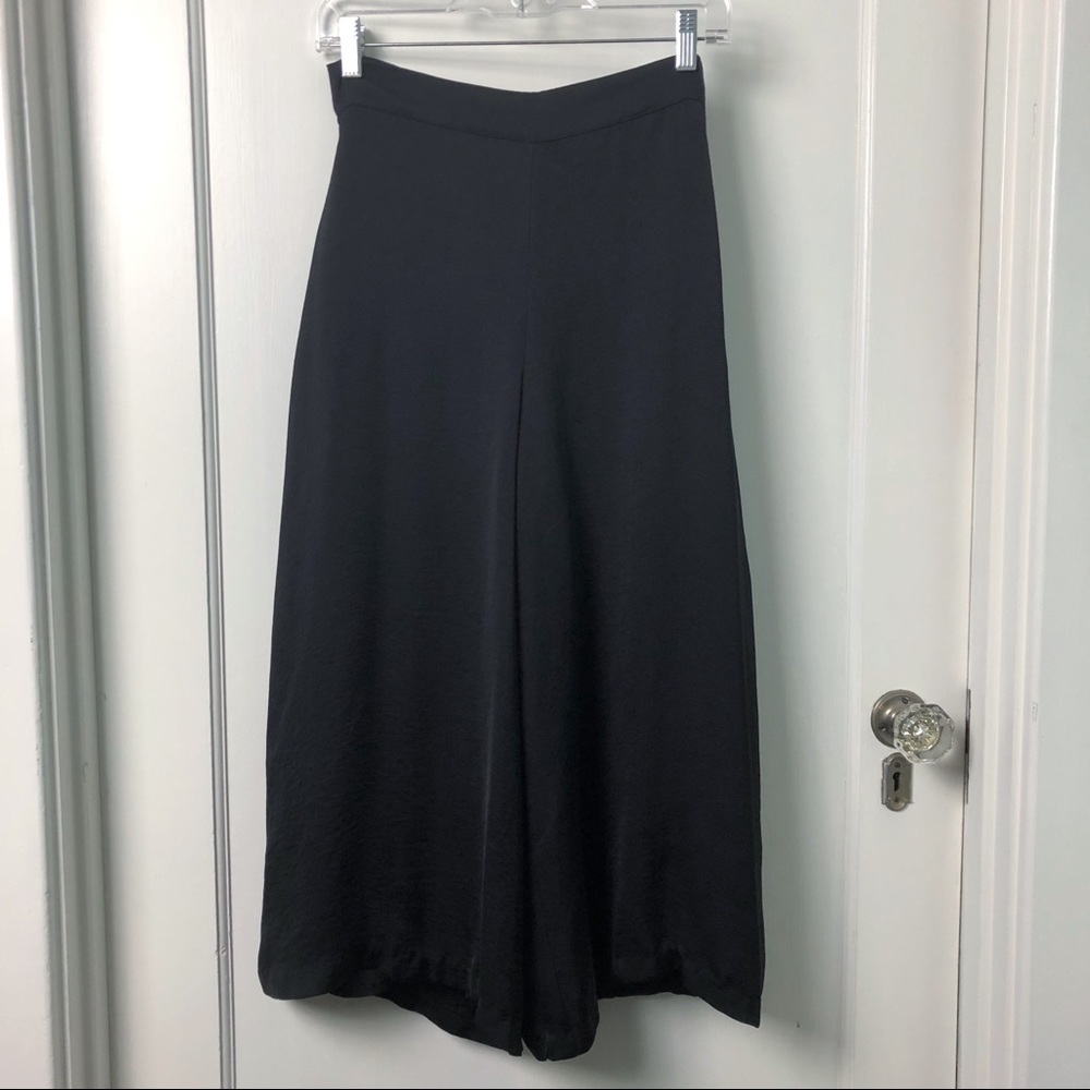 Nasty Gal Black Wide Leg Cropped Gaucho Pants